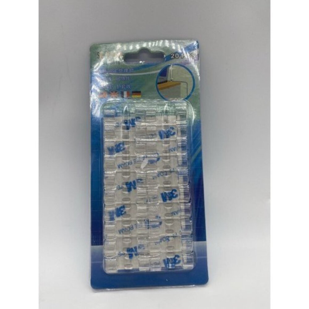 20Pcs/Pack Self-Adhesive Wire Organizer Line Cable Clips Clear ABS Durable Desig